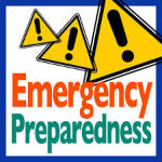 Picture of three hazard signs. It says: Emergency Preparedness